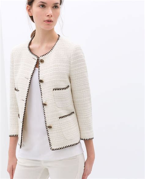 chanel style jacket zara - Chanel style cardigan Zara.